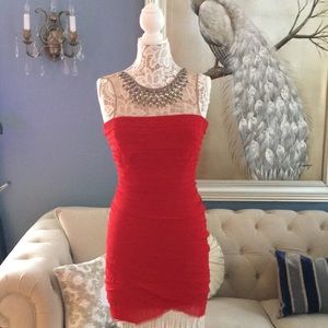 BCBG MAXAZRIA ROUGE RED COCKTAIL DRESS
